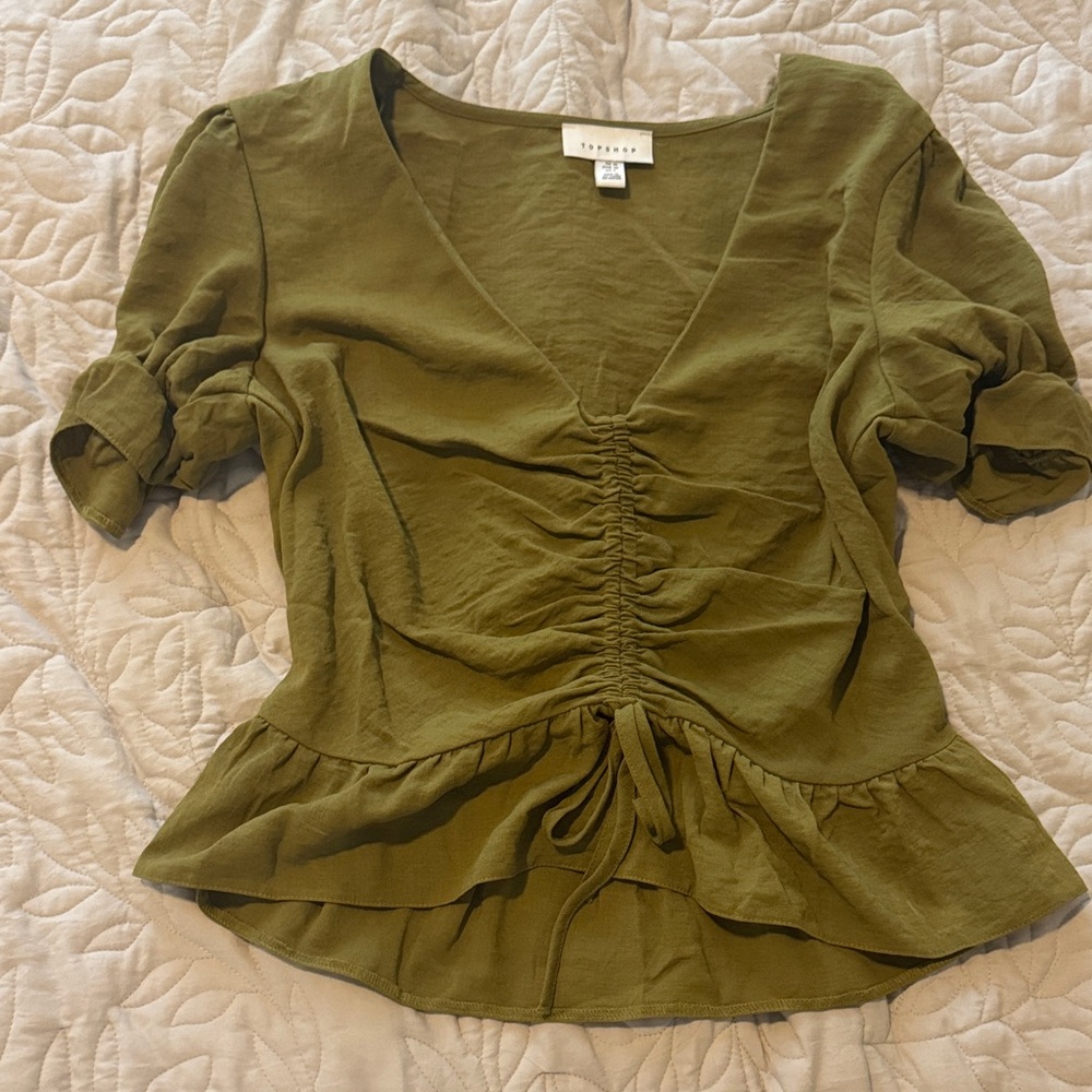 Topshop green blouse